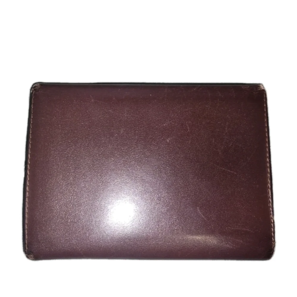 Authentic Vintage Large Cartier Burgundy Leather Wallet With Kisslock Coin Pouch